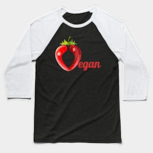 Strawberry Forming The Letter V For Vegan Baseball T-Shirt